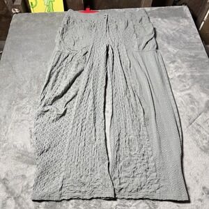 Babette RARE Wide Leg Lagenlook Barrel Cropped Pants Lagenlook Textured Womens M